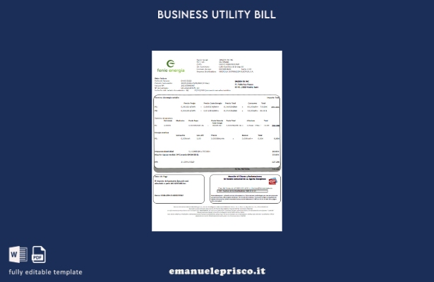 modello di fattura aziendale di utilità Feníe Energía stile verificato